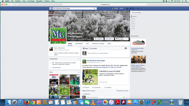 MG apre la pagina facebook