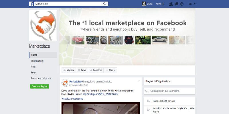 Anche Facebook diventa marketplace