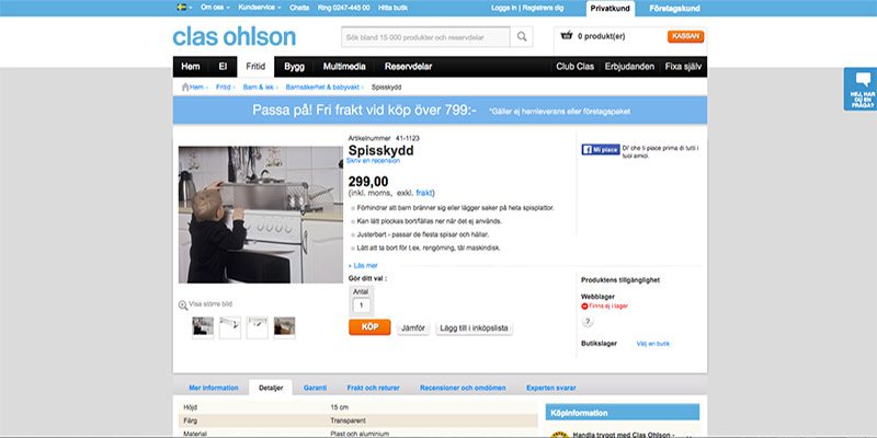 Clas Ohlson e la sicurezza per bambini. Un’opportunità?