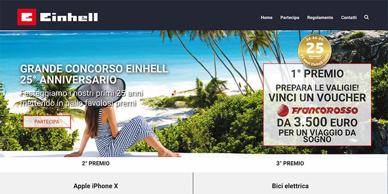 Partito il concorso “Einhell 25esimo anniversario”