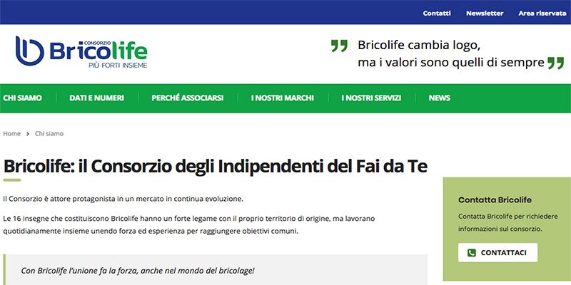 Bricolife rivoluziona l’immagine coordinata