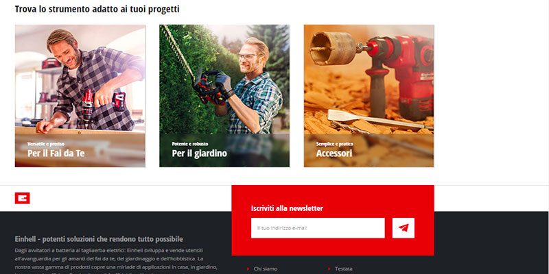 Sito web rinnovato per Einhell Italia